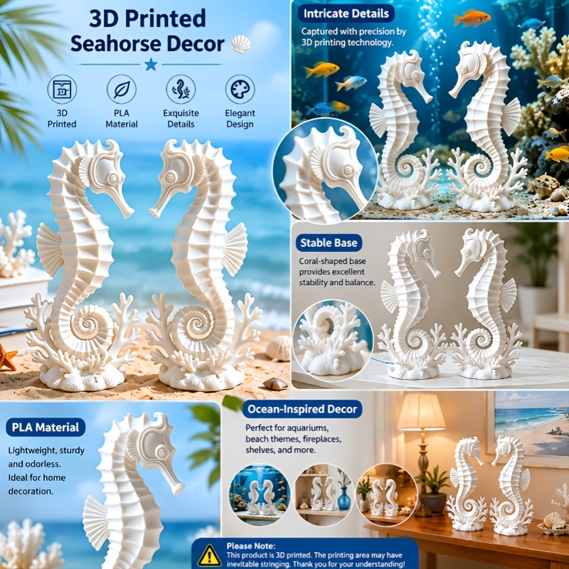 2Pcs Seahorses Coral Figurines - Aquarium Planting Ideas 评论和价格