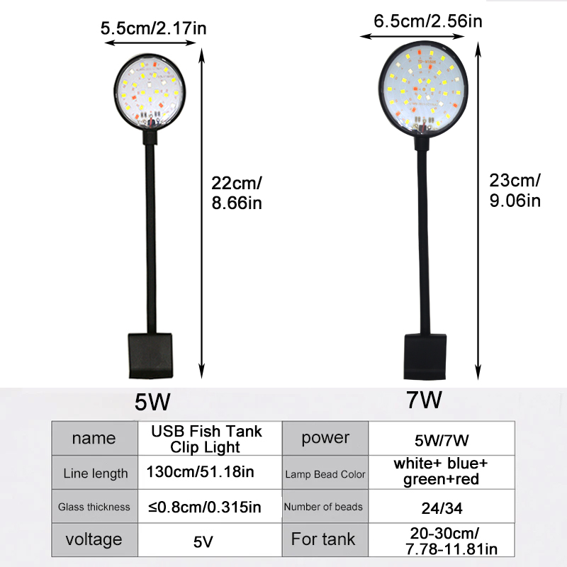 USB Aquarium LED Lamp Fish Tan - Aquarium Plant Display 评论和价格